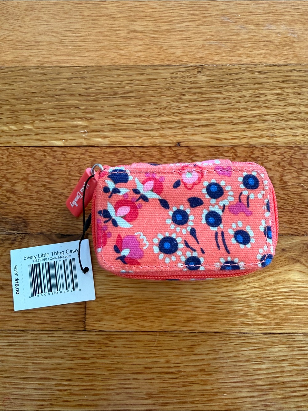 Vera Bradley Coral Meadow Floral Zip Pouch